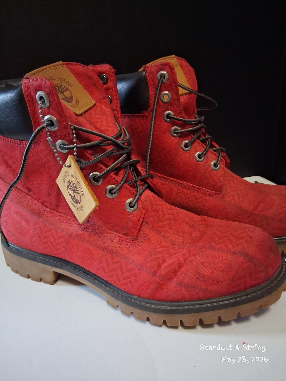 Timberland Mens 6 Inch Premium Waterproof Boots Red Size 9.5